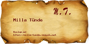 Milla Tünde névjegykártya